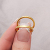 食指素圈戒指女高级感彩金素戒时尚指环小指，个性仿黄金尾戒不掉色
