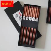 和风日式木筷尖头实木筷子绑线木筷 高档家用餐具木制筷子礼盒装