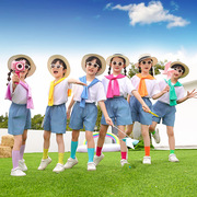 六一儿童节团体男童表演服装幼儿园，毕业照小学生女童啦啦队演出服