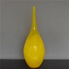黄色手工玻j璃花瓶，美式欧式家居，装饰工艺品摆件大号花器