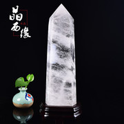 天然白水晶(白水晶，)柱单尖柱六棱柱顶梁柱客厅书房，商铺公司玄关居家摆件