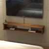 实木机顶盒置物架壁挂电视柜，现代简约中式吊柜，简易小户型卧室客厅