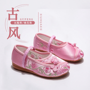汉服女童绣花鞋老北京儿童布鞋民族风宝宝公主鞋学生古装表演出鞋