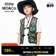 littlemoco童装夏装男童迷彩，网面夹克马甲外套背心儿童上衣大童