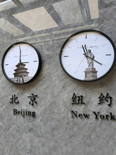 背景墙挂钟客厅世界时钟大厅创意简约专用时区前台酒店大堂宾馆表