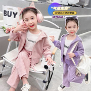 女宝宝洋气秋装女童，韩版时髦运动套装，1-5岁4小女孩长袖两件套