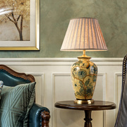 别墅特大号台灯美式客厅沙发，茶几灯大堂装饰新中式复古陶瓷灯具