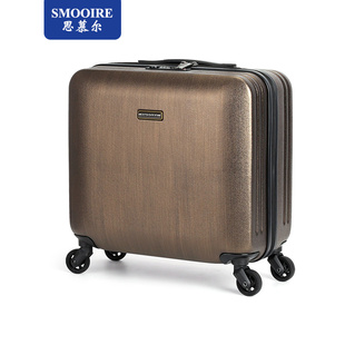 高档smooire思慕尔纯pc拉杆箱，万向轮16寸商务登机行李箱旅行箱包