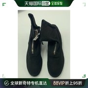 香港直发Guidi古蒂女士中筒靴简约日常舒适百搭黑色圆头拉链