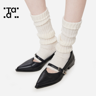 秋冬季踩脚设计袜套女y2k白色厚款保暖jk复古日常百搭堆堆小腿袜