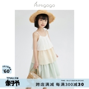 mimigogo女大童连衣裙亲子装多层吊带，蛋糕裙夏日冰淇淋3c05
