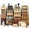 孤品集合-欧式复古收纳箱，储物箱仿古做旧木箱子摄影道具装饰摆件