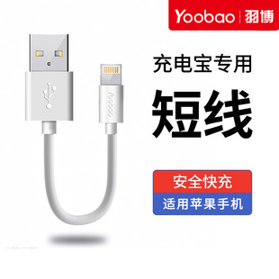 羽博适用苹果iphone快充数据线超短20cm专用usb，充电线短款0.2m便携充电宝手机，短线充电线1m充电器usb快充线