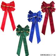 60cm红色大蝴蝶结，圣诞树装饰挂件铁丝边绒布，圣诞蝴蝶结