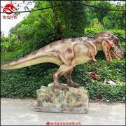 仿真肿头龙玻璃钢树脂雕塑大型恐龙模型橡胶软体电动机械恐龙