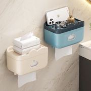 吸盘纸巾盒壁挂式卫生间厕纸盒厕所卷纸抽纸盒多功能卫生纸置物架