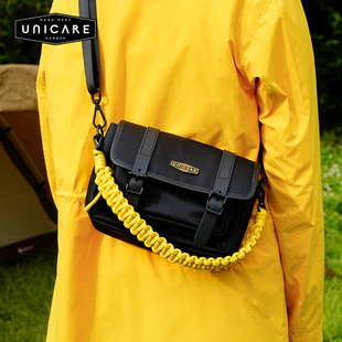 unicare复古邮差包单肩斜挎包，手提信封包单反相机，包防水大容量