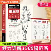 伯里曼人体结构教学2023中国工信出版集团艺用人体，解剖动态解剖入门画册临摹人体，结构原理和绘画教学造型手绘技法国美人物速写书