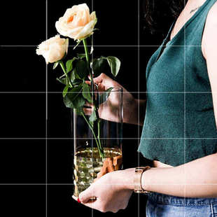 高档金箔玻璃花瓶简约透明插花器，水培瓶植物花瓶装饰摆件玫瑰金