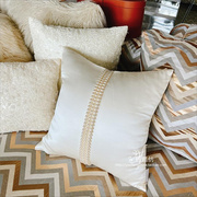 珍珠色珍珠真丝抱枕法式奢华方形客厅沙发靠垫含芯