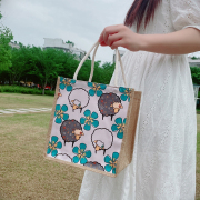 日系帆布包女包包，便携大容量购物袋可爱带饭包饭盒袋手提袋子