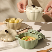南瓜碗带盖双耳蒸蛋碗专用婴儿宝宝辅食碗可蒸煮一人份小炖盅陶瓷
