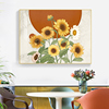 北欧餐厅装饰画向日葵创意花卉，饭厅挂画温馨单幅现代简约餐桌墙画