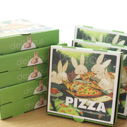 野餐兔子披萨盒比萨打包外卖包装盒瓦楞加厚7 8 9 10 12寸