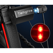 磁力自发电山地车后尾灯夜骑尾灯安全警示灯，单车闪光灯无需电池
