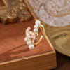 法国设计师CanaryKissins小众设计珍珠镶钻戒指女士时尚小香风锆