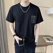 短袖t恤男夏季纯色韩版修身简约内搭上衣潮牌个性圆领半袖t恤