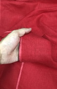 加厚红色苎麻棉2021年高端面料高档亚麻服装苎麻做裙子硬挺