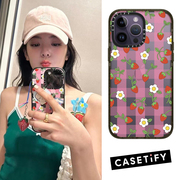 lia崔智秀同款casetify草莓格子花纹适用苹果iphone15promax手机壳，14磁吸13潮牌小众艺术家田园风保护套