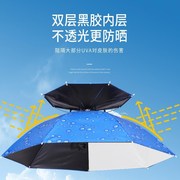 极速双层帽子伞防晒防风钓鱼伞头戴式晴雨伞头顶折叠户外垂钓帽伞