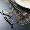 日式筷子架托创意筷子托锌合金，餐具筷座摆件，餐饮店叉勺托两用筷枕