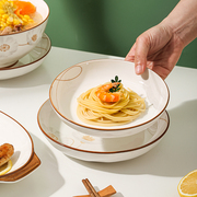 盘子菜盘家用2024餐具套装，中式陶瓷米饭碗，大汤碗鱼盘碗盘套装