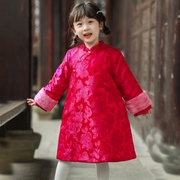 儿童旗袍冬季改良中国风棉衣长款汉服女童唐装外套拜年服中式礼服