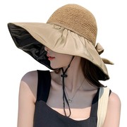 2023遮阳j帽女款防晒帽子防紫外线，黑胶太阳帽时尚可折叠大帽