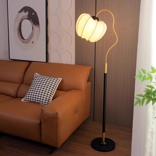 新中式古典客厅书房落地灯创意，设计感沙发，旁立式装饰性氛围感灯具