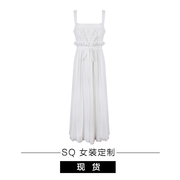 SQ 晚宴茶歇裙法式吊带白色连衣裙（长短款）