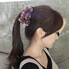 韩国气质绢纱花朵带齿香蕉夹马尾夹竖夹大号卡子头饰女后脑勺发夹