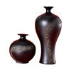 景德镇陶瓷花瓶摆件中式客厅干花插花创意盘子桌面玄关装饰品