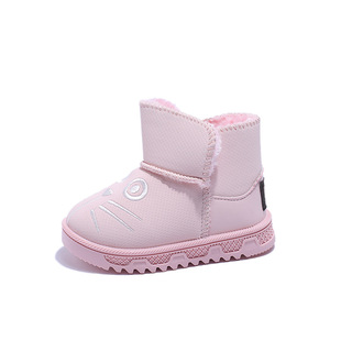 宝宝雪地靴2023冬季女童棉靴保暖软底男童棉鞋加绒加厚卡通靴