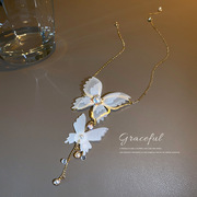 韩国东大门时尚个性珍珠镶钻蕾丝，蝴蝶项链颈链，超仙少女锁骨链项饰