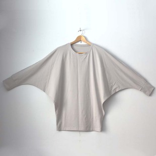 个性长袖圆领薄款蝙蝠衫t恤男士蝙蝠，袖中长款宽松大码潮牌体恤衫