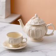 英式浮雕复古宫廷风咖啡杯简约 下午茶套装创意陶瓷水壶 欧式