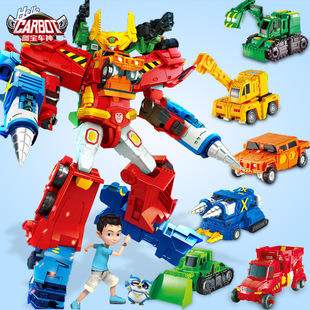 咖宝车神六合体超级创建巨人6变形玩具，男孩伽卡宝机器人重工战队