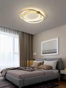 卧室吸顶灯创意个性金色圆形小客厅灯北欧现代温馨浪漫led房间灯