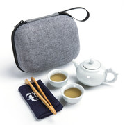 便携茶具收纳包日式(包日式)布袋一壶二杯户外旅行茶杯包布艺(包布艺)棉麻茶道配件
