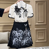 芙娜妮新中式，两件套裙装女2024年夏季重工刺绣马面裙f2411170
